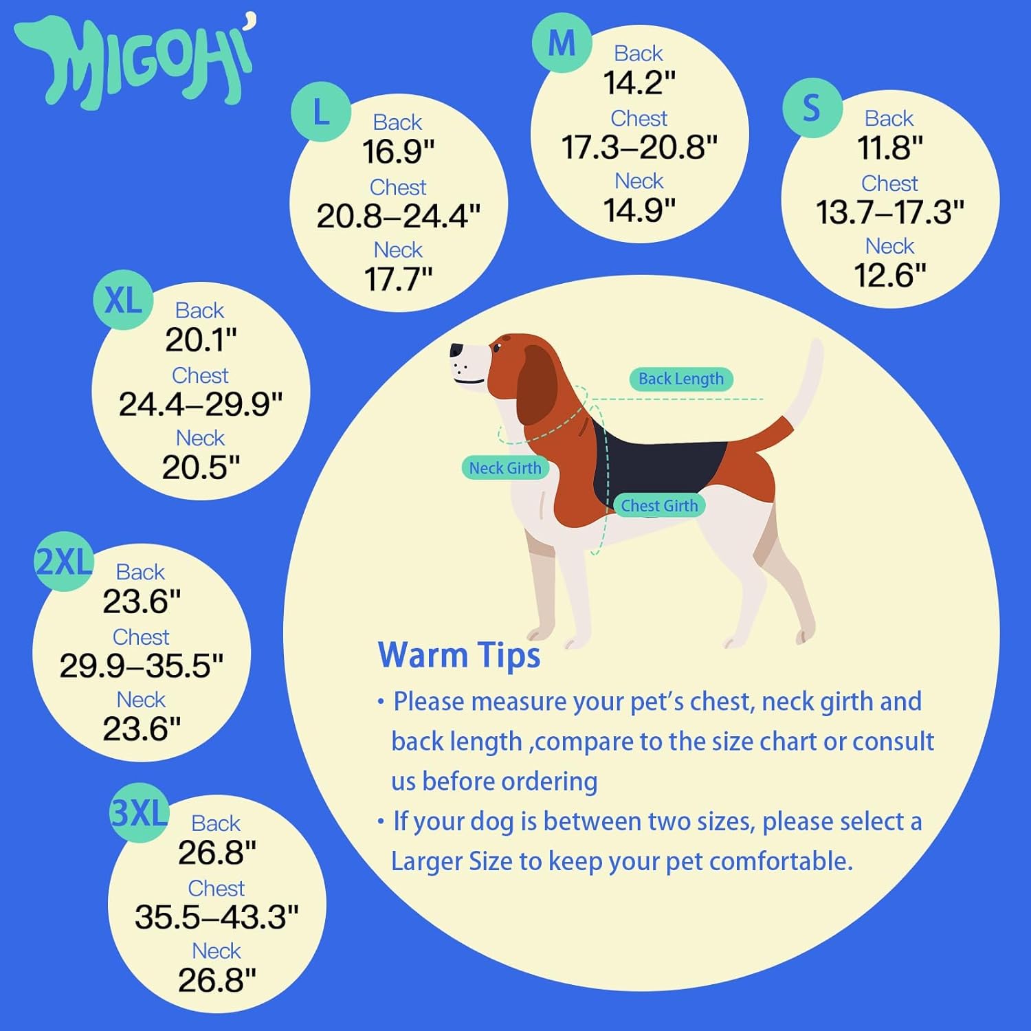 MIGOHI - Reflective Waterproof Windproof Dog Coat for Cold Weather