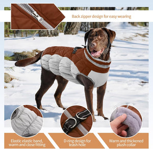 OUOBOB - Waterproof Dog Coat w/Harness - Brown - Petservo
