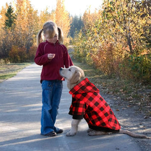 Mtliepte - Red Plaid Dog Hoodie with Hat & Pocket - Petservo