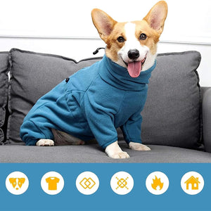 Turquoise Fleece Dog Jacket for Winter Warmth - Petservo