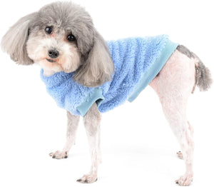 Dark Blue Fleece Dog Sweater – Cozy Winter w/D-Ring - Petservo