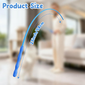 Blue flexible tool with measurement text on a blurred background at Pet Servo