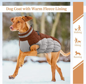OUOBOB - Waterproof Dog Coat w/Harness - Brown - Petservo