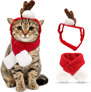 NAMSAN - Pet Reindeer Costume with Red Scarf for Christmas New Year Party at Pet Servo
