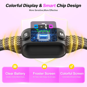 Smart device with a colorful display and smart chip design on a light pink background at Pet Servo