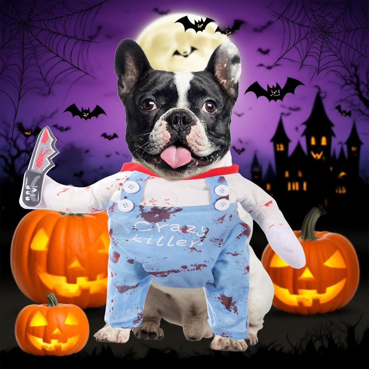 Hapurs - Pet Deadly Doll Novelty Halloween Christmas Dog Costume