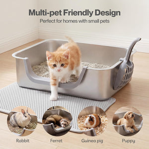 PaWz - Stainless Steel Cat Litter Box with Low Entry Easy to Clean & Odour Resistant at Pet Servo