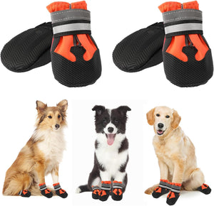 HAPURS - Orange Waterproof Dog Boots – Paw Protection - Petservo
