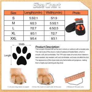 HAPURS - Orange Waterproof Dog Boots – Paw Protection - Petservo