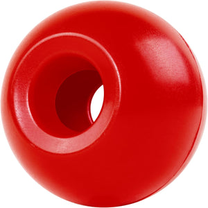 A single bright red skateboard wheel with a central hole, shown on a plain white background at Pet Servo