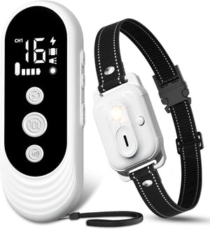 Dog training collar with remote control on a white background at Pet Servo
