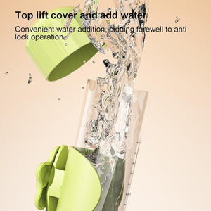 Green water addition device with text on a beige background at Pet Servo
