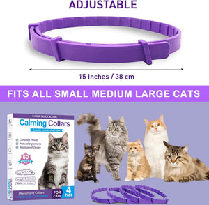 Purple cat collar with packaging and images of cats on a white background at Pet Servo