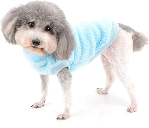 Blue Fleece Dog Jumper – Warm Winter Sweater w/D-Ring - Petservo