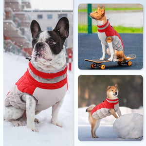 OUOBOB - Red Waterproof Dog Coat w/Harness - Petservo