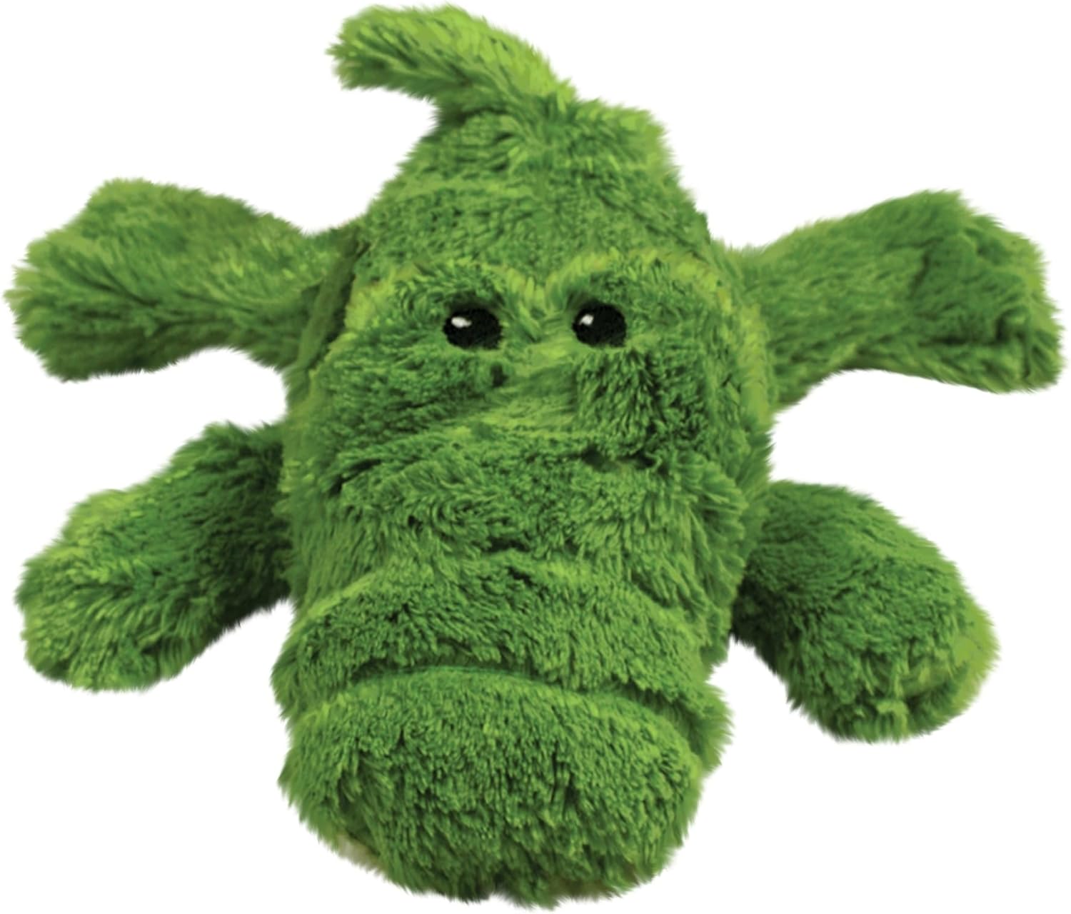 Green plush toy resembling a lizard on a white background at Pet Servo