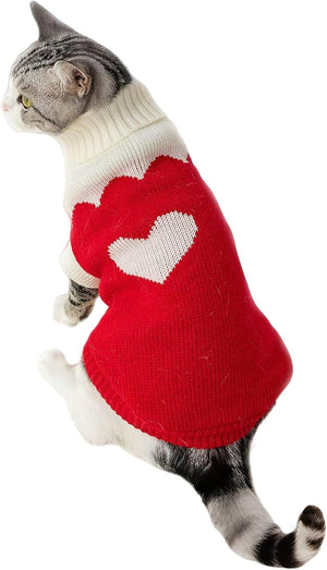 GAHOSG - Red Heart Dog & Cat Turtleneck Sweater - Petservo