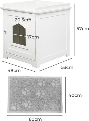 Buy PaWz Indoor Wooden Cat Litter Box with Mat Enclosure at Pet Servo