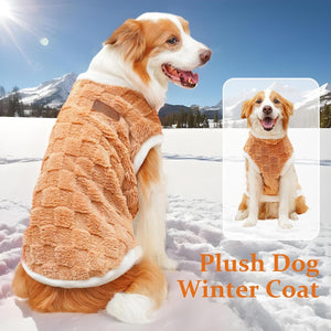 Generic - Brown Plush Dog Winter Coat for Cold Days - Petservo