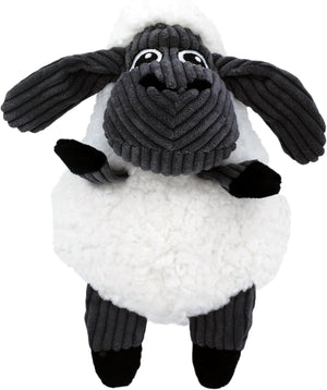 Plush toy sheep with a gray sweater on a white background at Pet Servo