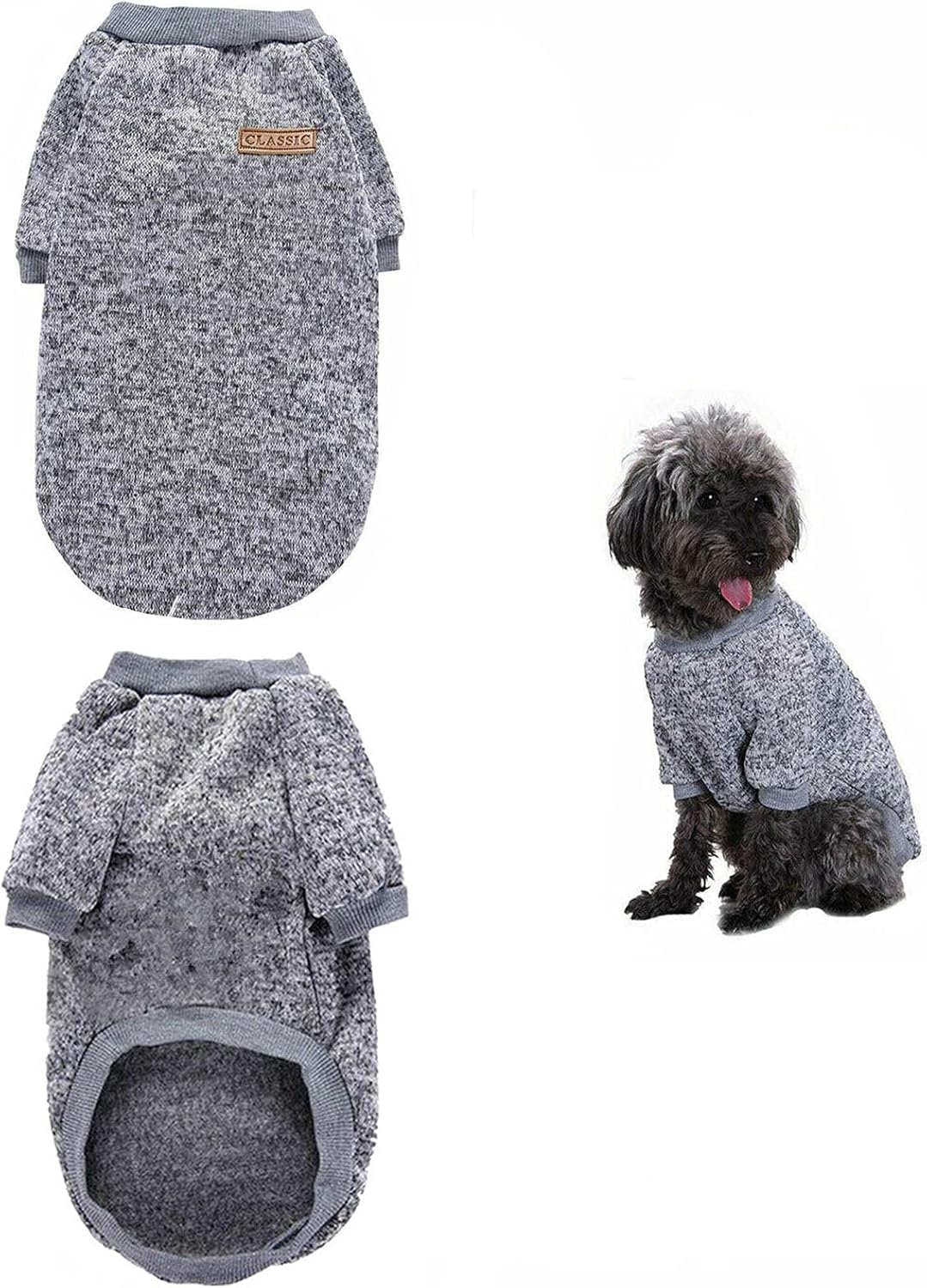 Cozy Grey Dog Sweater for Small Puppies - 30CM - Petservo