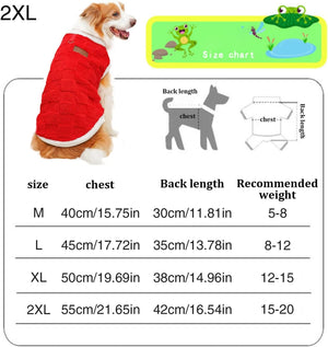 Generic - Red Plush Dog Winter Coat for Pets - Petservo