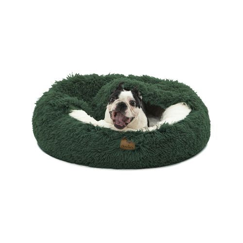Charlie's - Snookie Hooded Pet Bed in Faux Fur - Eden Green