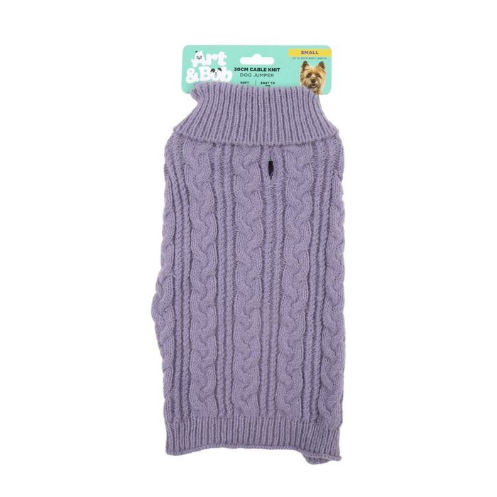 Art & Bob - Lilac Small Knitted Dog Jumper 30cm