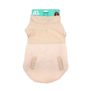Beige dog vest with fleece lining on a white background at Pet Servo
