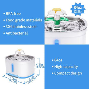 YES4PETS 2.5L Automatic Electric Pet Water Fountain Bowl - PetServo