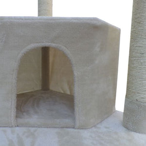 YES4PETS 200 cm Cat Scratching Tree Tower Furniture Beige - PetServo