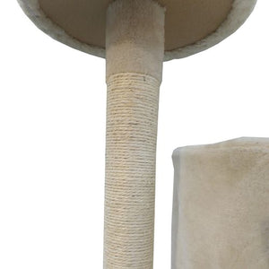 YES4PETS 200 cm Cat Scratching Tree Tower Furniture Beige - PetServo