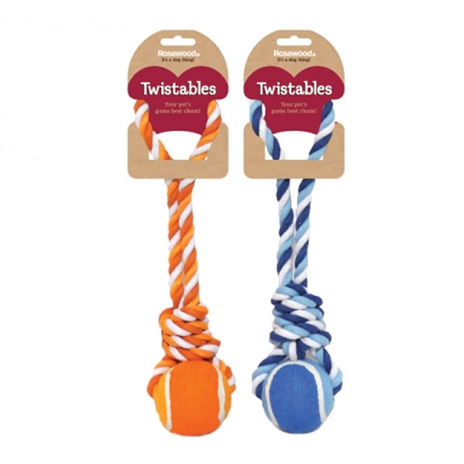Rosewood - 3" Tennis Ball Tug Asstd - Petservo