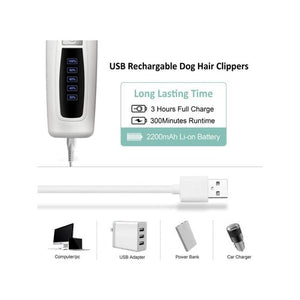 YES4PETS Electric Dog Cat Clipper Kit Cordless Grooming White_PetServo-2