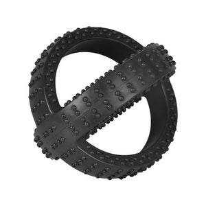 Flamingo - 10cm Black Gladiator Cross Ball Dog Toy - petservo