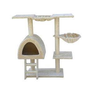 YES4PETS 100cm Beige Cat Scratching Post Tree Scratcher House_Petservo