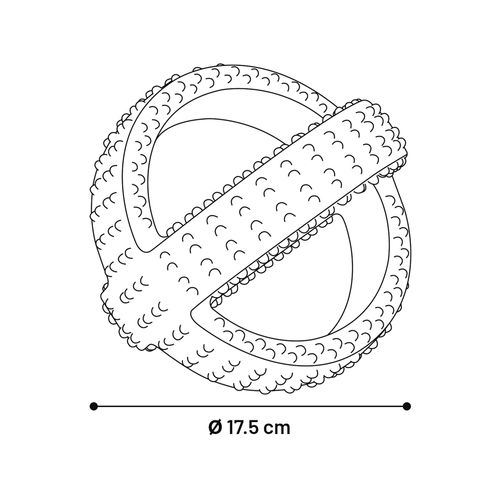 Flamingo - 17.5cm Black Gladiator Cross Ball Dog Toy