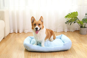 Pbed - Pet Ice Silk Summer Cooling Bed with Non-Slip Bottom, (Blue Medium) at Pet Servo
