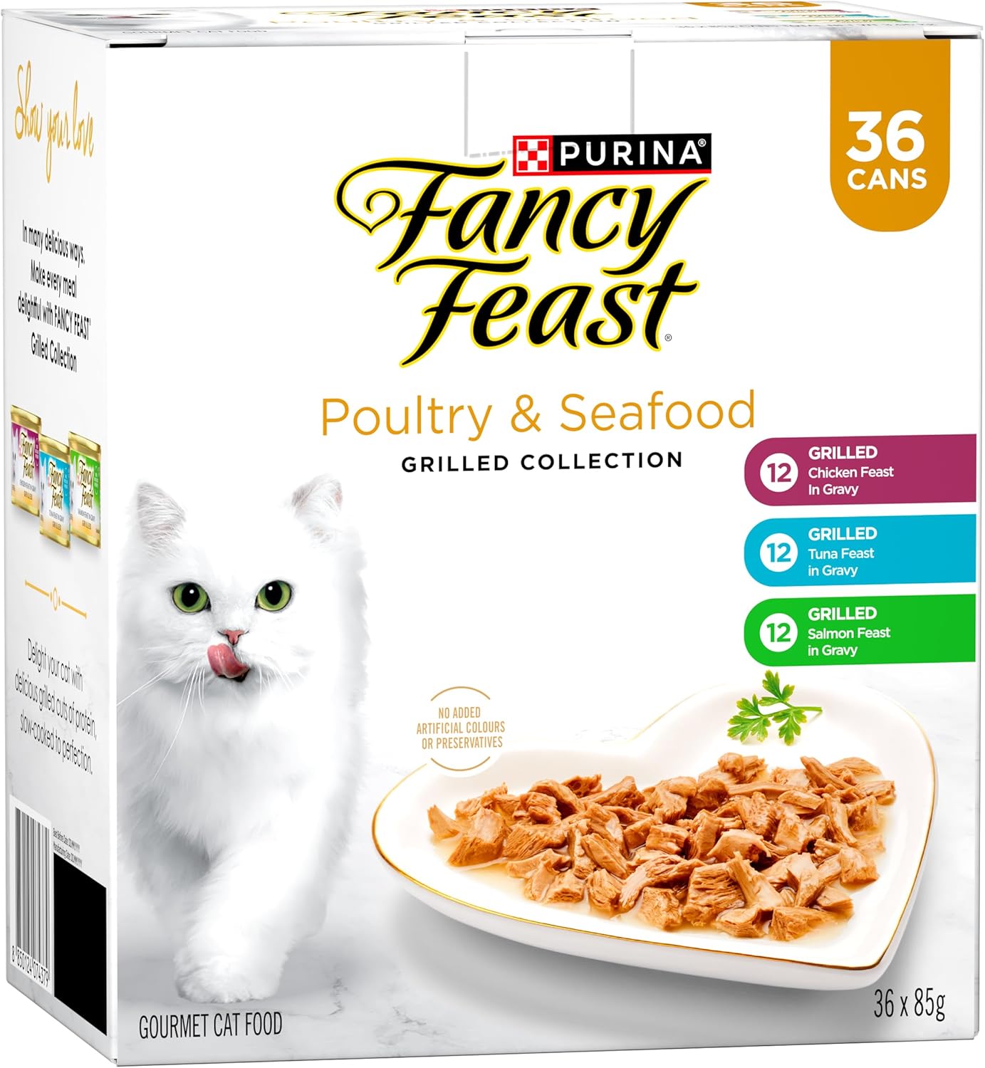 Fancy Feast - Wet Cat Food Grilled Poultry & Seafood Collection Variety Pack 36x85g
