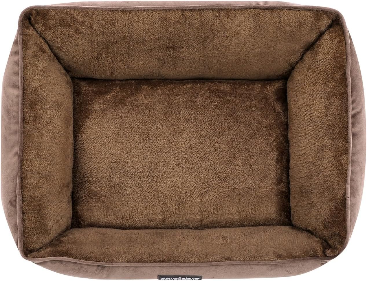 Paws & Claws - Non-Slip Base Lux Walled Bed, Mocha, Small, 60 x 50 x 21 cm