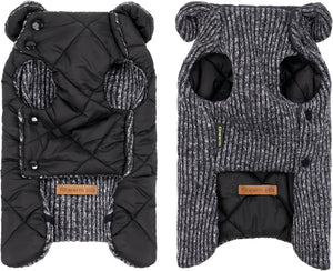 Fitwarm - Winter Clothes for Small Dogs in Black & Grey - Pet Servo
