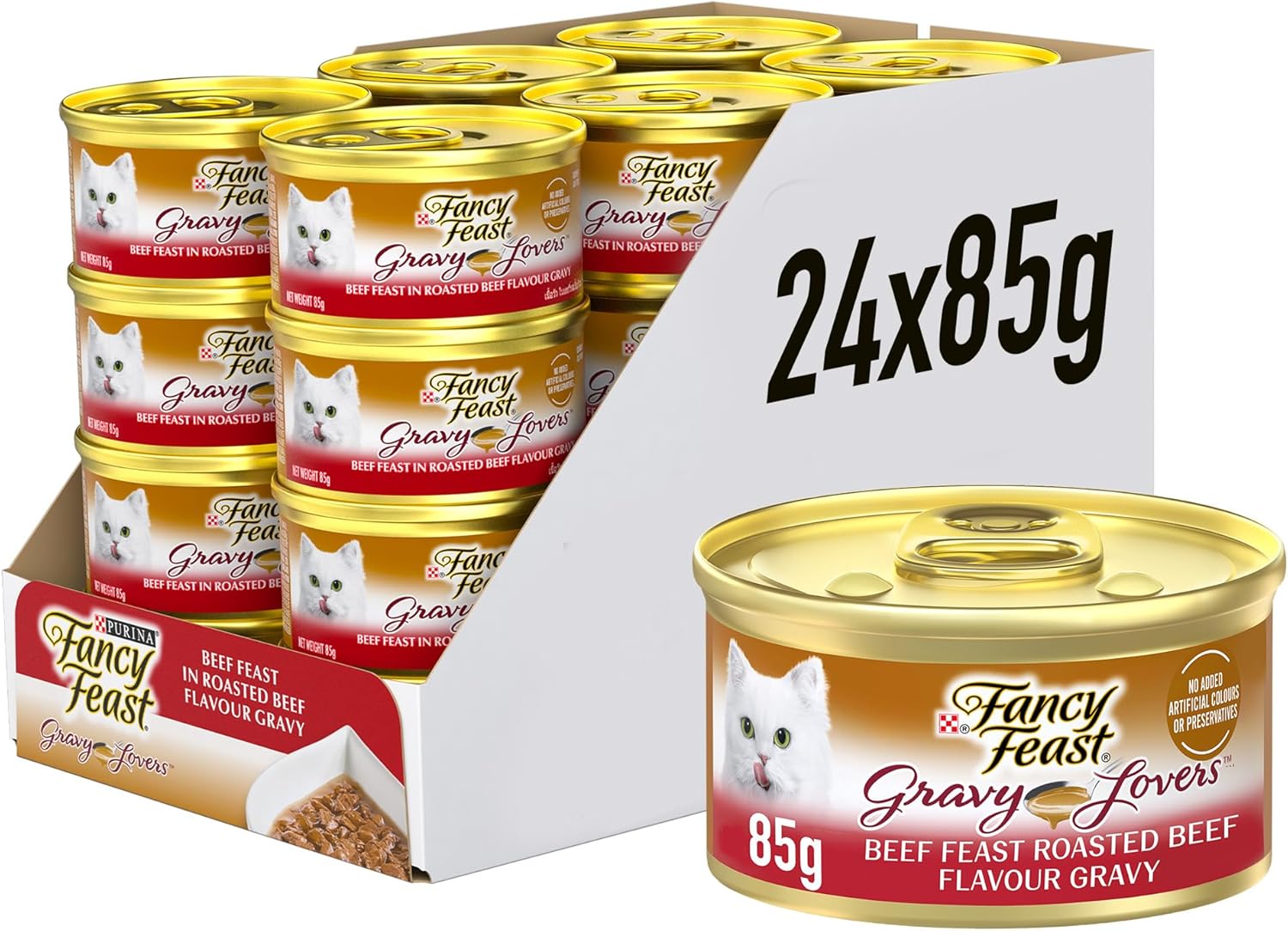 Fancy Feast - Gravy Lovers Adult Wet Cat Food Roasted Beef in Gravy 24x85g