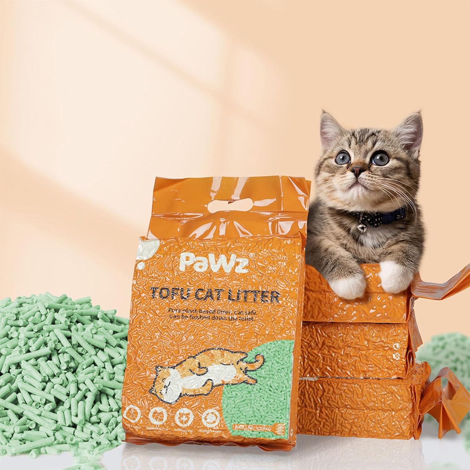 PaWz - Tofu Cat Litter Clumping, Ultra Absorbent and Fast Drying (Natural Green Tea) at Pet Servo