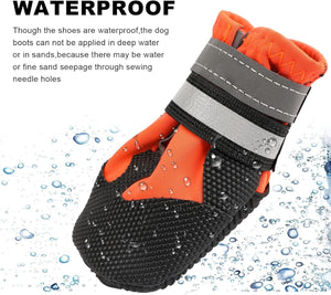HAPURS - Orange Waterproof Dog Boots – Paw Protection - Petservo