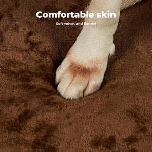 PaWz L-Shape Neck Support Velvet Orthopedic Dog Bed Sofa for Medium Dogs (Coffee) at Pet Servo