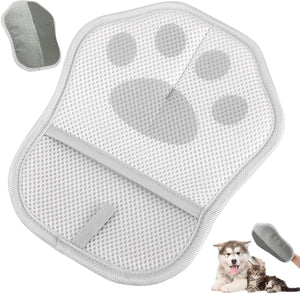 Gray pet cooling pad with a dog and cat on a white background at Pet Servo