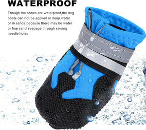 Hapurs - Waterproof Reflective Dog Boots – Blue - Petservo