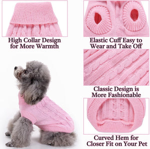 KIKNIN - Thermal Turtleneck Dog Sweater, S Size - Petservo