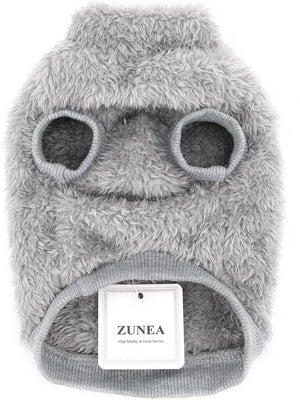 Grey Fleece Dog Sweater – Cozy Winter Wear w/D-Ring - Petservo