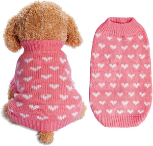 DXHYCC - Pink Heart Dog Sweater – Cozy Knit Holiday - Petservo